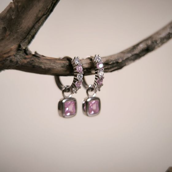 Серебряные серьги с фианитами