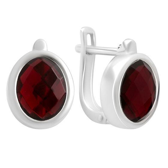 Серебряные серьги с гранатом nano 4.33ct