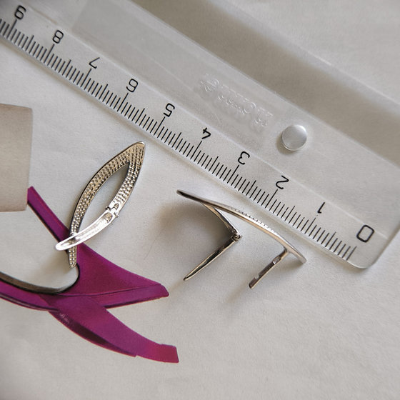 Silver earrings without stones