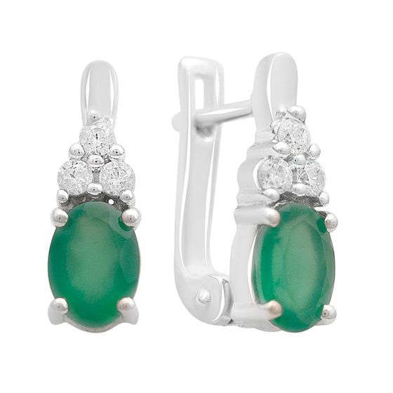 Серебряные серьги с агатом 1.827ct