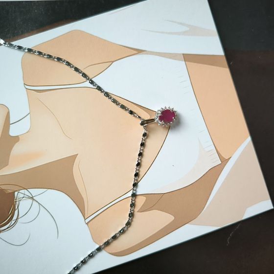 Серебряная подвеска с рубином 1.286ct