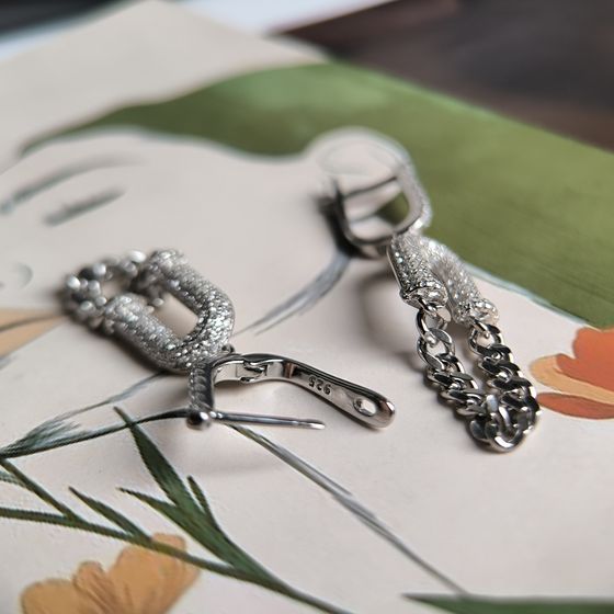 Silver Earrings with Fianites