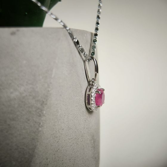 Серебряная подвеска с рубином 3.187ct