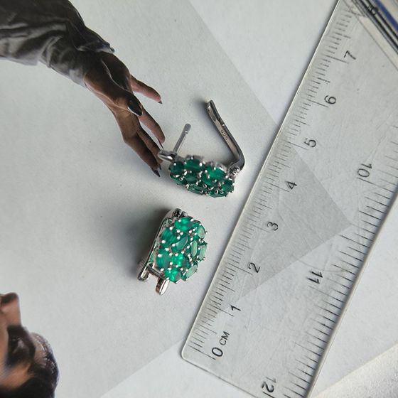 Серебряные серьги с агатом 4.27ct