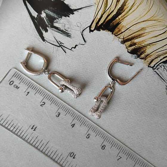 Silver Earrings with Fianites