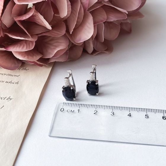 Серебряные серьги с сапфиром 6.57ct