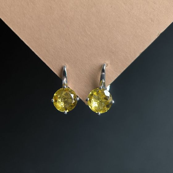 Silver earrings with citrine nano