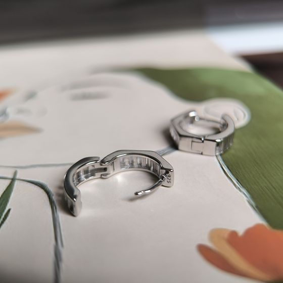 Silver Earrings with Fianites