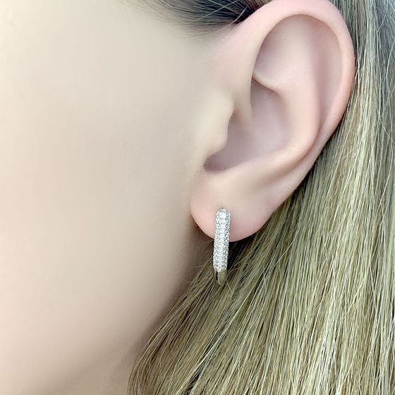 Silver Earrings with Fianites