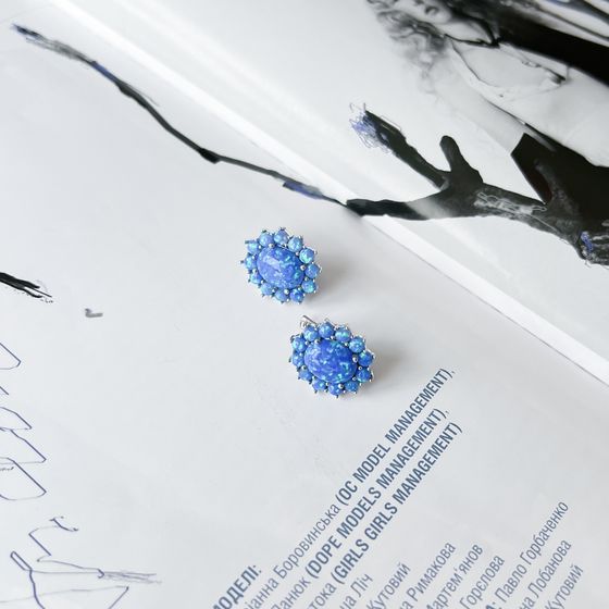 Silver earrings with opal 3.848ct