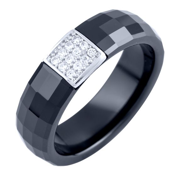 Silver ring with ceramics