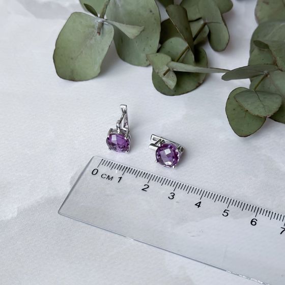 Серебряные серьги с александритом 7.337ct