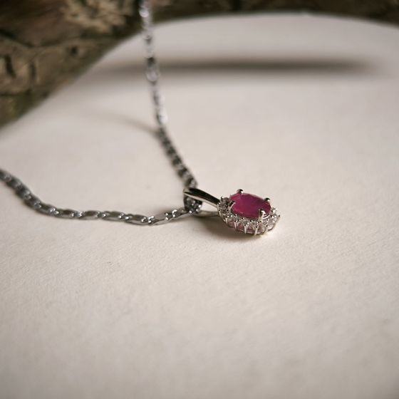 Серебряная подвеска с рубином 1.286ct