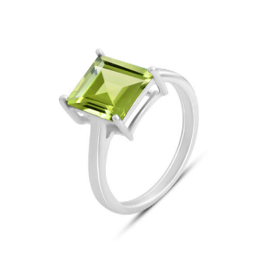 Серебряное кольцо с хризолітом