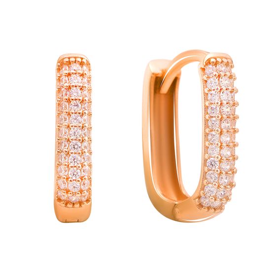 Золотые серьги с фианитами 0.3ct