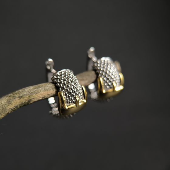 Silver earrings without stones