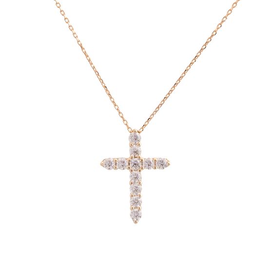 Золоте кольє з фіанітами 0.44ct