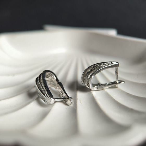 Silver Earrings with Fianites