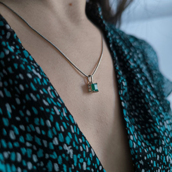 Серебряная подвеска с агатом 0.617ct