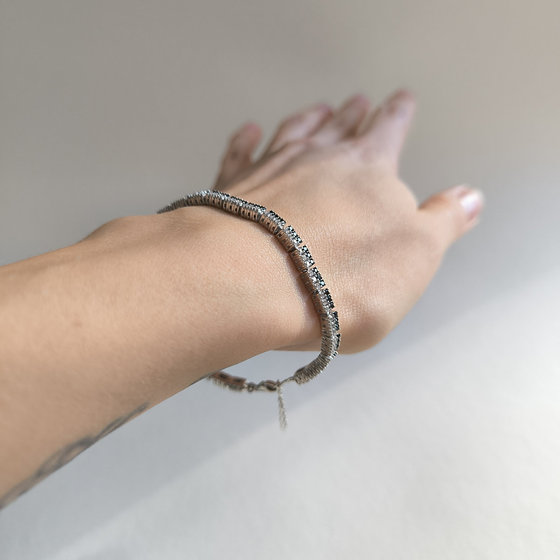 Серебряный браслет с сапфиром 4.35ct