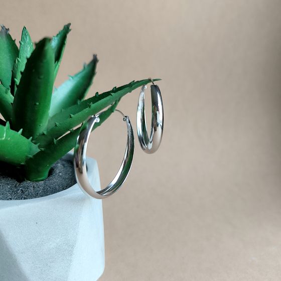 Silver earrings without stones