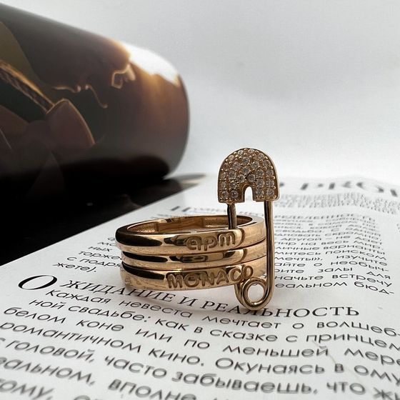 Золотое кольцо с фианитами 0.25ct