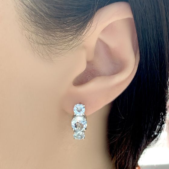 Серебряные серьги с топазом 5.778ct