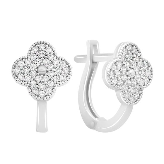 Silver earrings with cubic zirconia