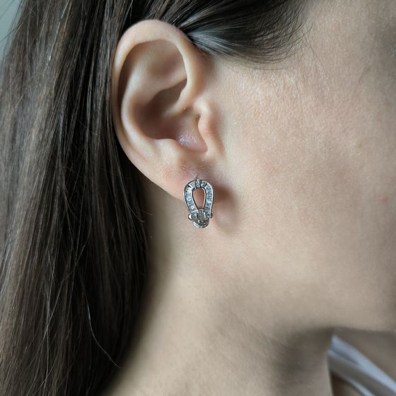 Silver Earrings with Fianites