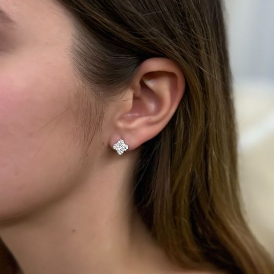 Silver Earrings with Fianites
