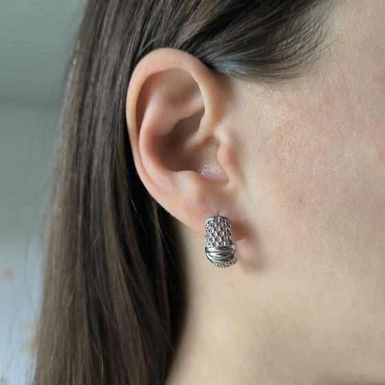 Silver earrings without stones