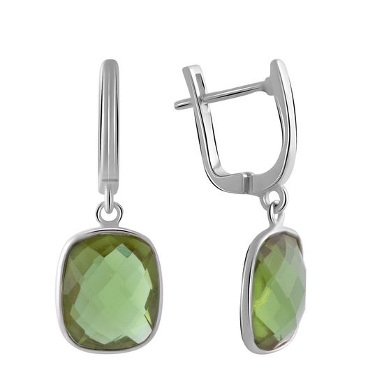 Серебряные серьги с султанитом 13.108ct