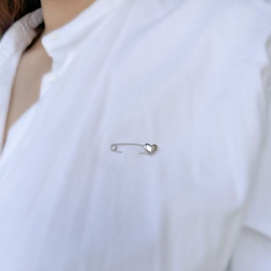 Silver brooch without stones