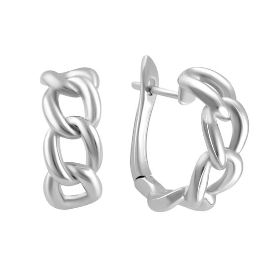 Silver earrings without stones