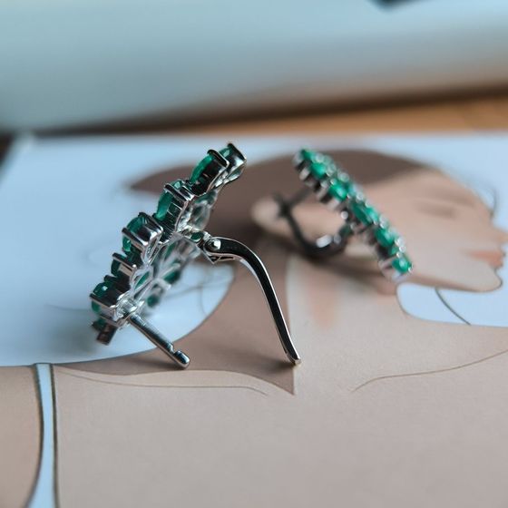 Серебряные серьги с агатом 5.675ct