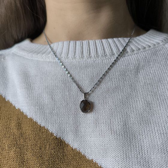 Серебряная подвеска с раухтопазом (дымчатым кварцем) 4.387ct