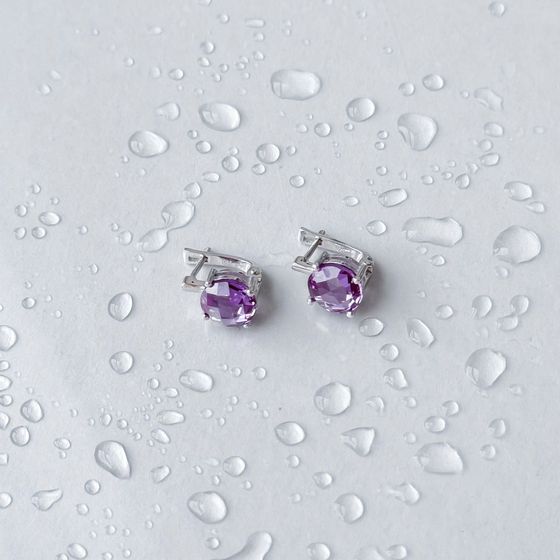 Серебряные серьги с александритом 7.337ct