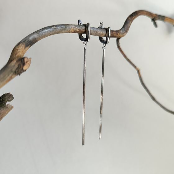 Silver earrings without stones