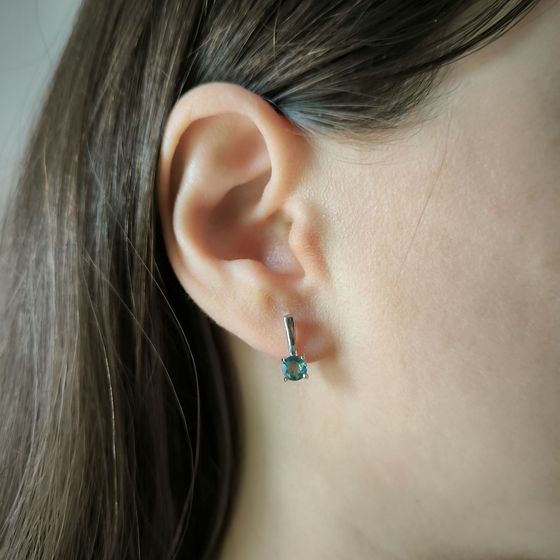 Серебряные серьги с мистик топазом 0.783ct