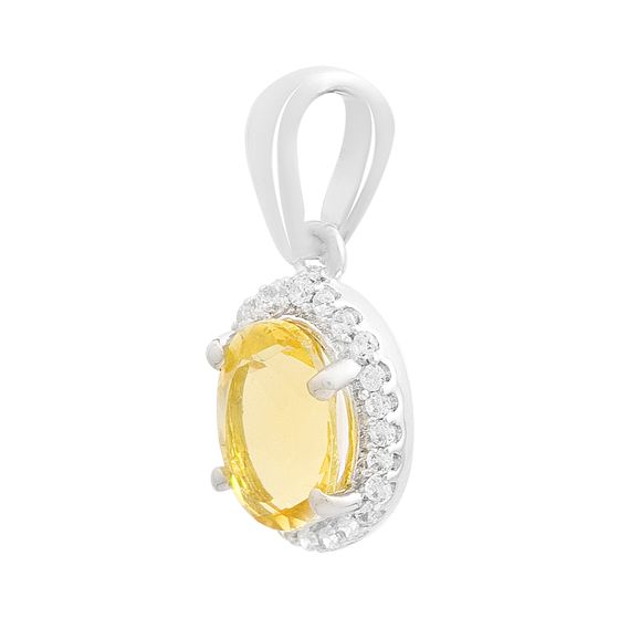 Серебряная подвеска с цитрином nano 1.344ct, фианитами