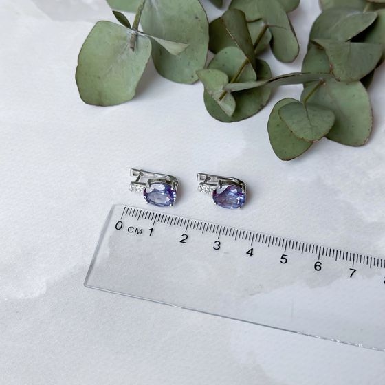 Серебряные серьги с александритом 6.761ct