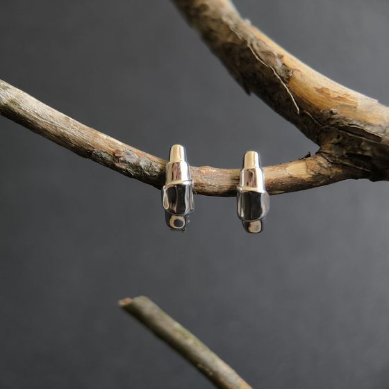 Silver earrings without stones