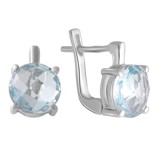 Silver Earrings with a 6.23-carat Topaz