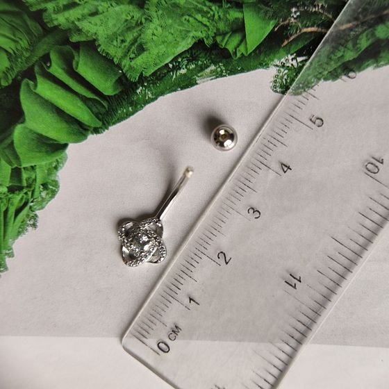 Серебряный пирсинг с фианитами