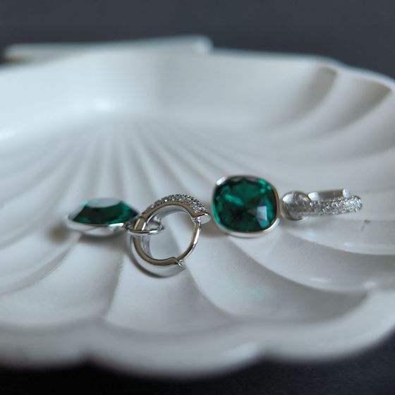 Silver Earrings with Fianites