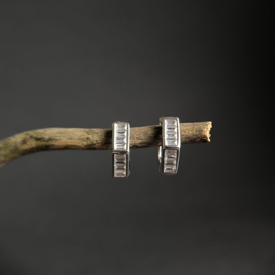 Silver Earrings with Fianites