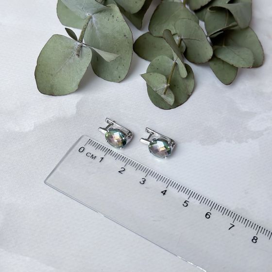Серебряные серьги с мистик топазом 9.015ct