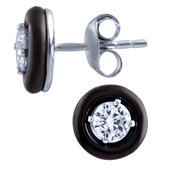 Silver earrings with ceramics