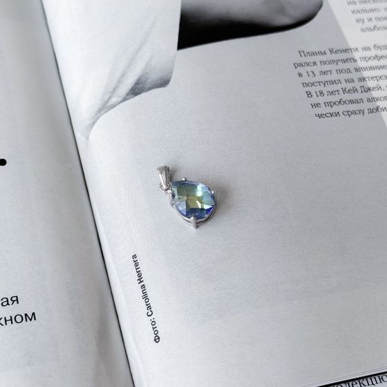Серебряная подвеска с мистик топазом 2.9ct