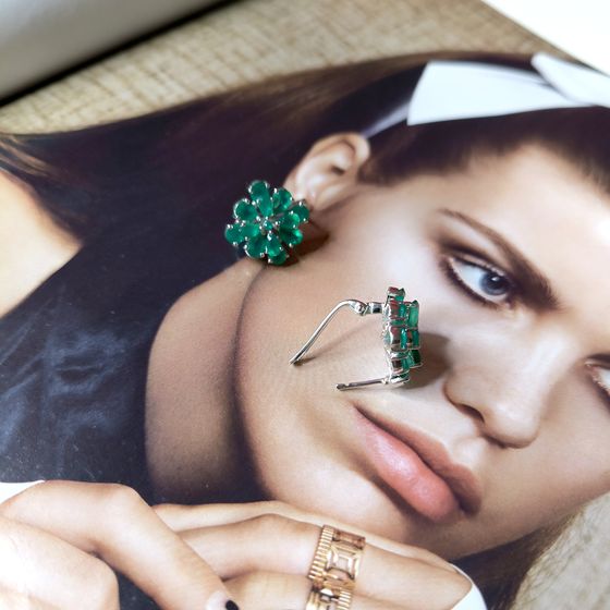 Серебряные серьги с агатом 7.806ct